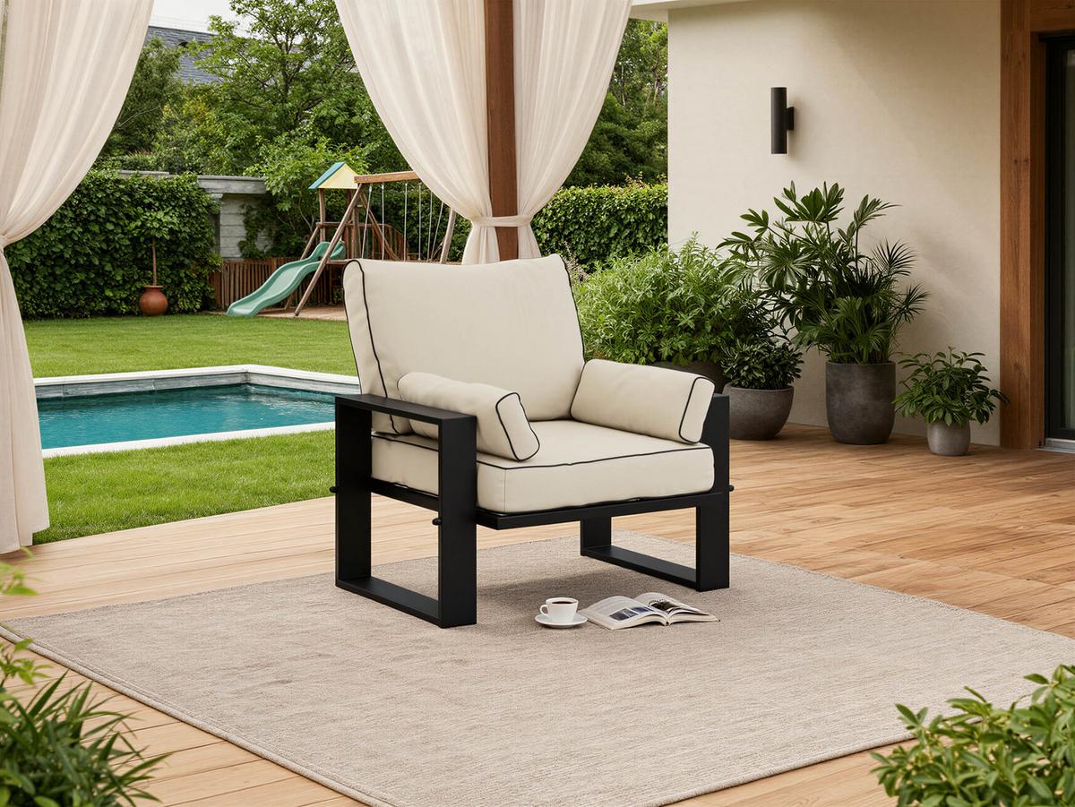 GARTENSESSEL Elba - Beige - Beige, Textil (98/90/87cm) - MKS