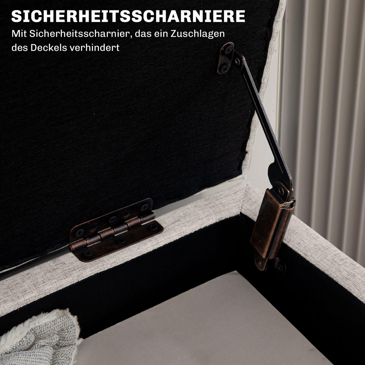 TRUHENBANK scandinavia Polyester Holz Beige - Beige, Kunststoff (39/45/110cm) - HOMCOM