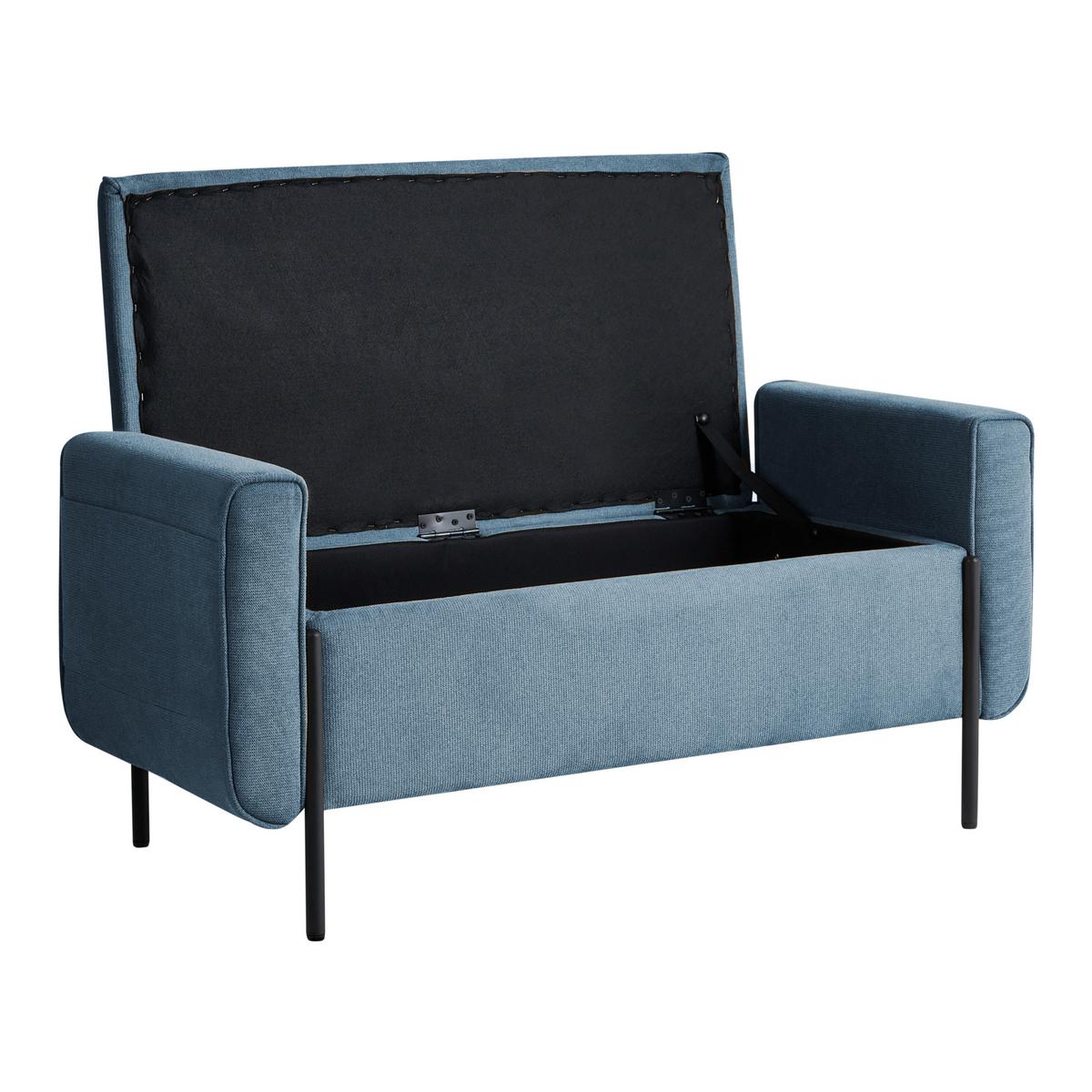 SITZBANK Blau Lewes - Blau/Schwarz, Textil (114/55/50cm) - Beliani
