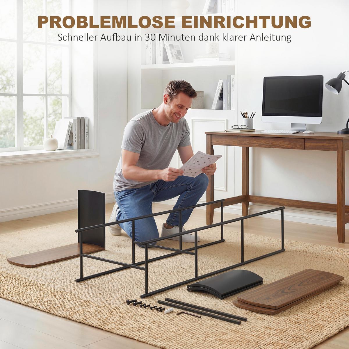 STANDREGAL MDF Stahl Braun - Schwarz/Braun, Holzwerkstoff/Metall (30/141/80cm) - HOMCOM