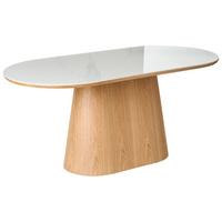ESSTISCH Weiß Lockhart - Weiß/Braun, Stein (180/90/76cm) - Beliani