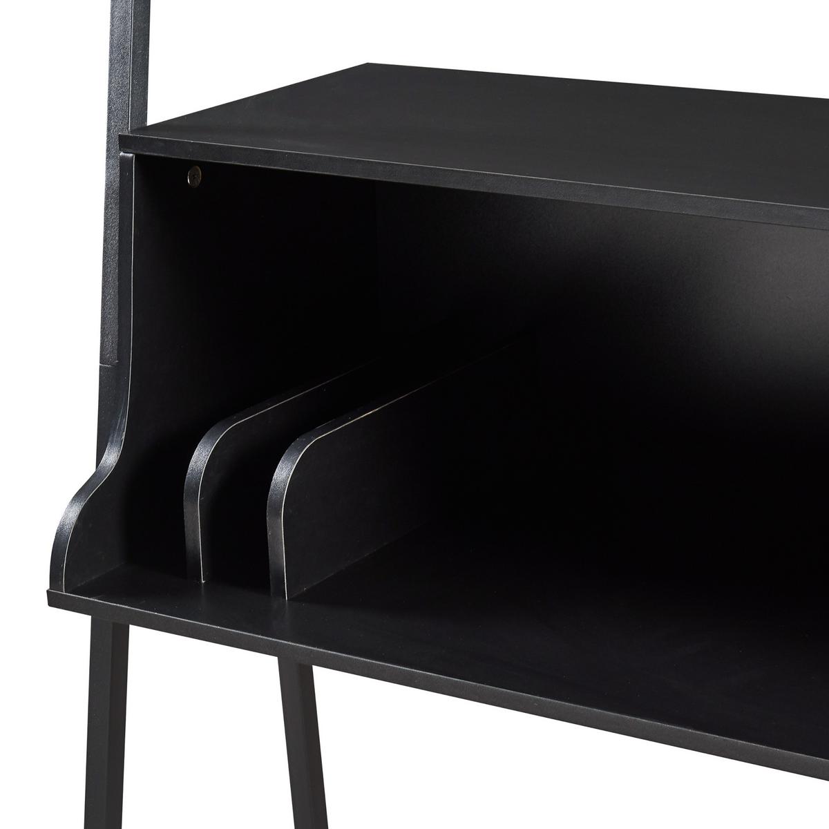 SCHREIBTISCH Storfjord - Schwarz, Holzwerkstoff/Metall (40/80/183.5cm) - [en.casa]