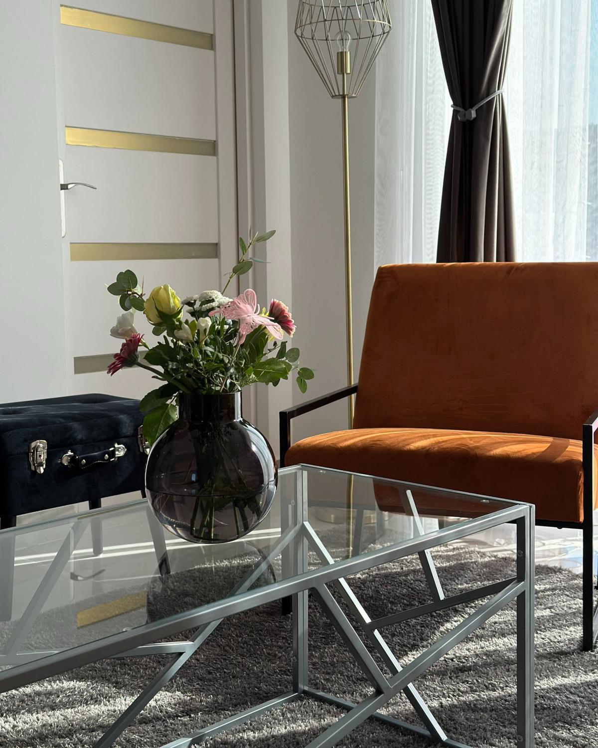 COUCHTISCH Glas silber rechteckig 50/100 cm Orland - Silberfarben, Glas (50/100/45cm) - Beliani