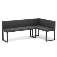 ECKBANK rechts SANA U Webstoff glatt, 142/196 cm Anthrazit - Anthrazit, Textil/Metall (142/196cm) - Idohome
