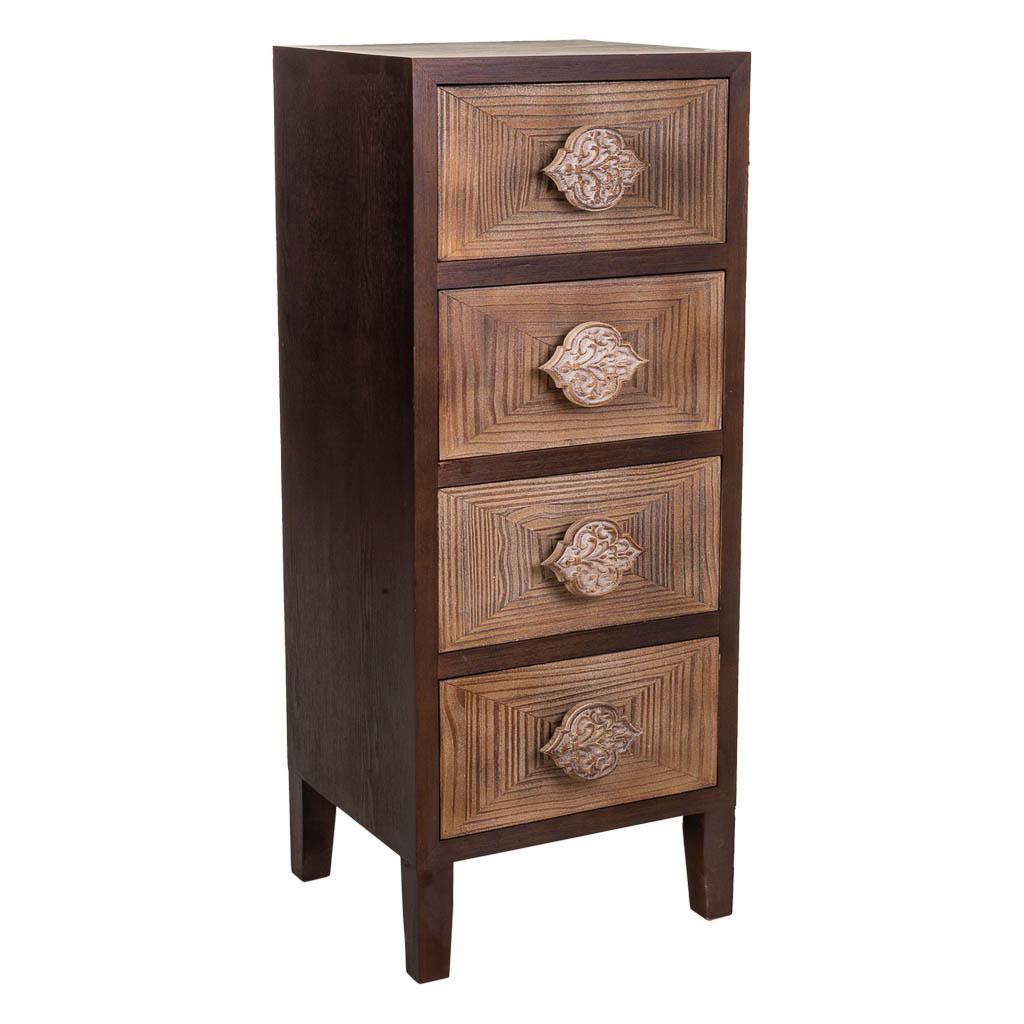 KOMMODE aus Holz, braun, 45x40x110cm - Multicolor, Holz (45/40/110cm) - Wanderlust