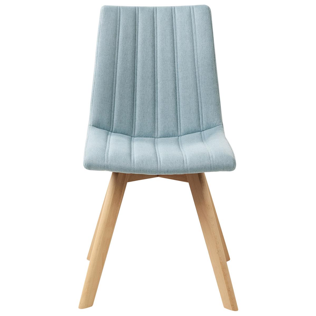 ESSZIMMERSTUHL 2er-Set Hellblau Calgary - Blau/Braun, Textil (48/86/56cm) - Beliani