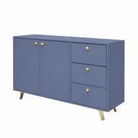 KOMMODE GALIO 140/86/41cm mit Schubladen 4 Türen Blau - Blau, Holzwerkstoff (140/86/41cm) - MASSENO