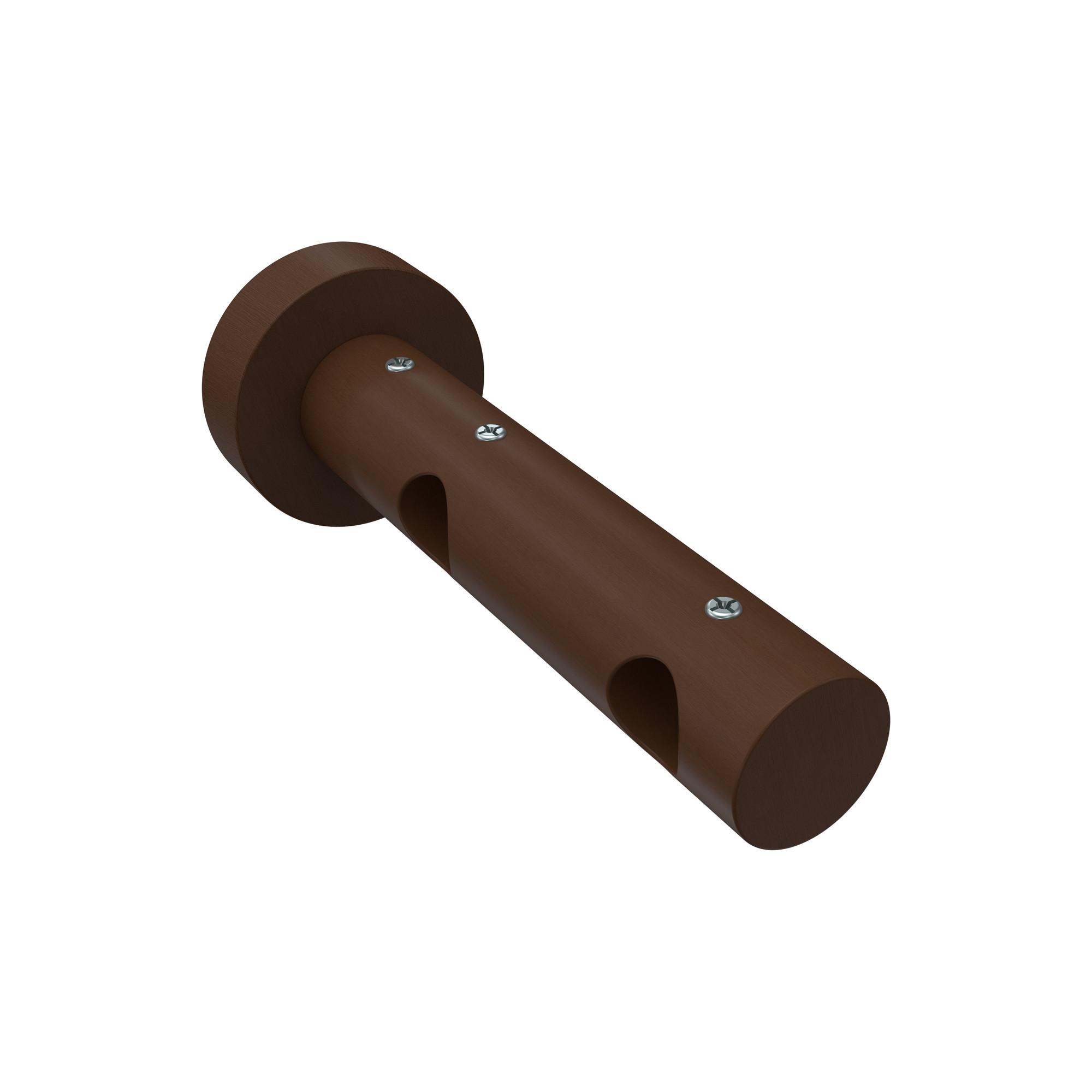 TRÄGER FÜR GARDINENSTANGEN 16 mm Ø, Adrian 2-läufig, Nussbaum - Nussbaumfarben, Holz (14.1/5.3/5.3cm) - INTERDECO