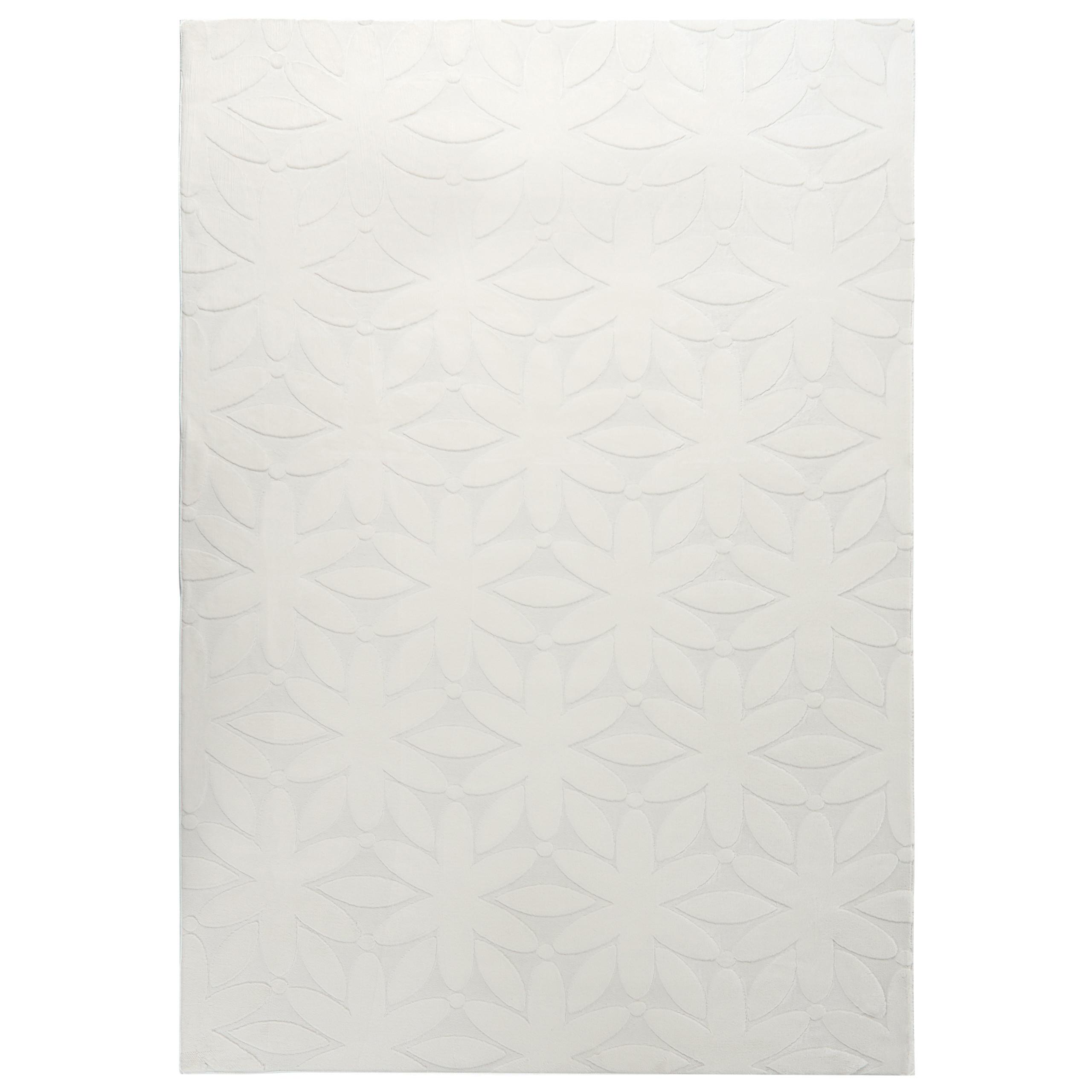 TEPPICH Cremeweiß 160/230 cm Hood - Creme/Weiß, Textil (160/230cm) - Beliani