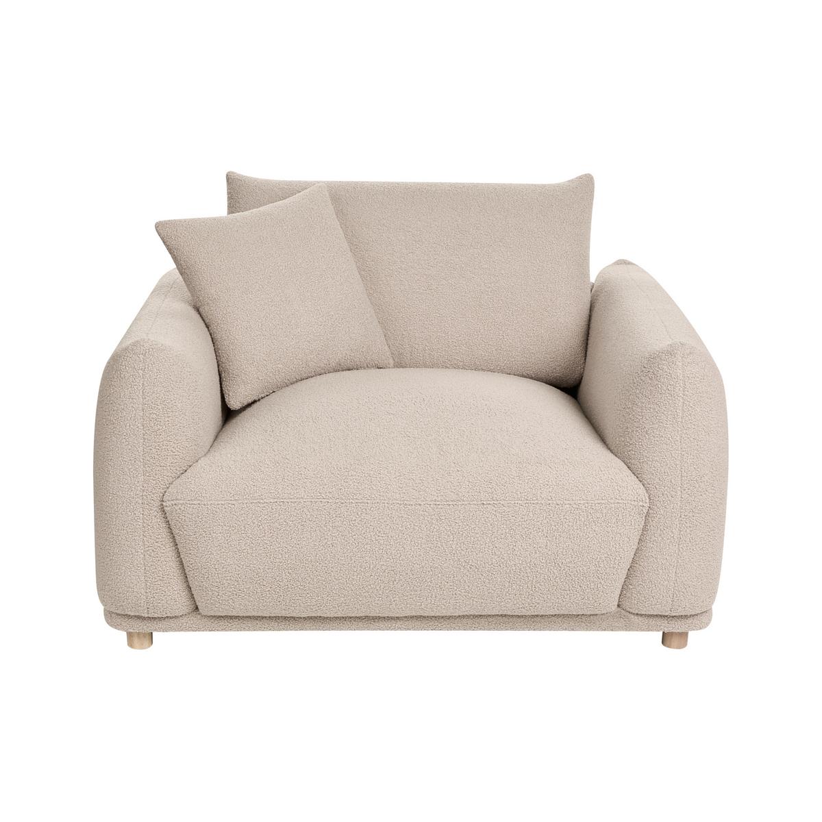 SESSEL Bouclé Beige Jubek - Beige, Textil (120/81/104cm) - Beliani