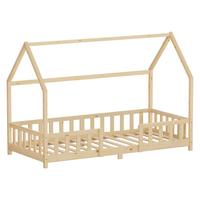 KINDERBETT 90x200 cm mit Rausfallschutz Natur aus Kiefernholz - Naturfarben, Holz (90/200cm) - ML-DESIGN