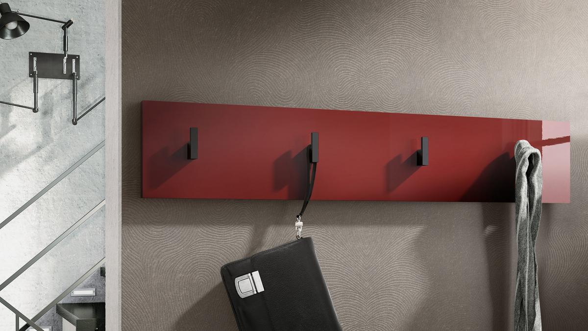 GARDEROBENPANEEL Linea Bordeaux Hochglanz - Bordeaux, Holzwerkstoff (72/14.5/3.5cm) - Vladon