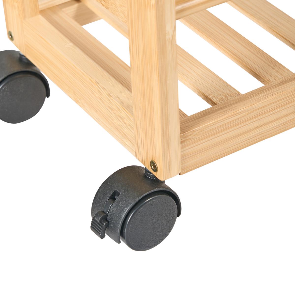 REGAL Bambus Hellbraun mit Rädern Quintay - Braun, Holz (45/75/20cm) - Beliani