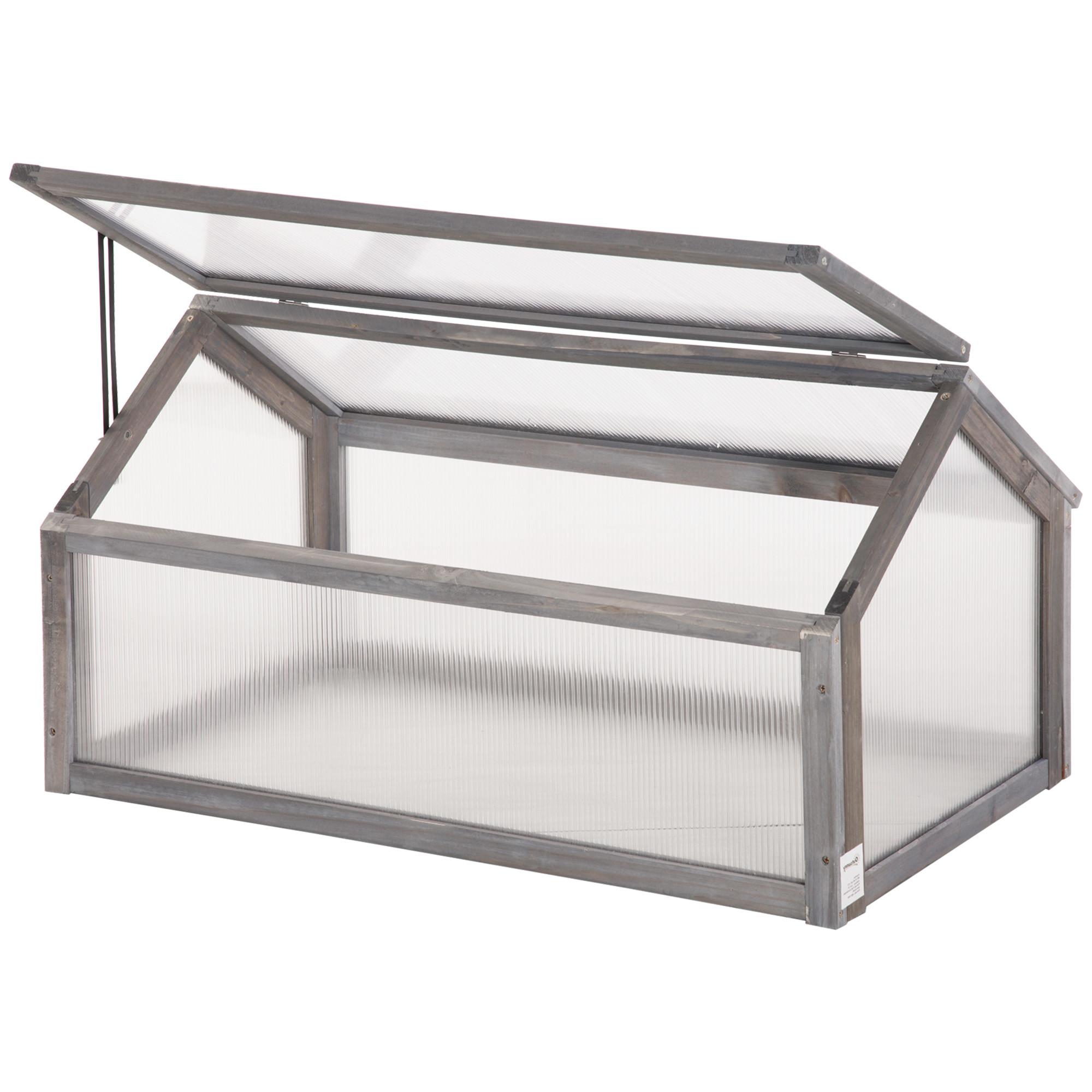 FRÜHBEET aus Holz 90 x 52 x 49,5 cm - Grau, Holz (52/49.5/90cm) - Outsunny