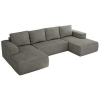 WOHNLANDSCHAFT TRENTINO U Grau Struktur - Schwarz/Grau, Kunststoff/Textil (334/91/163cm) - MKS