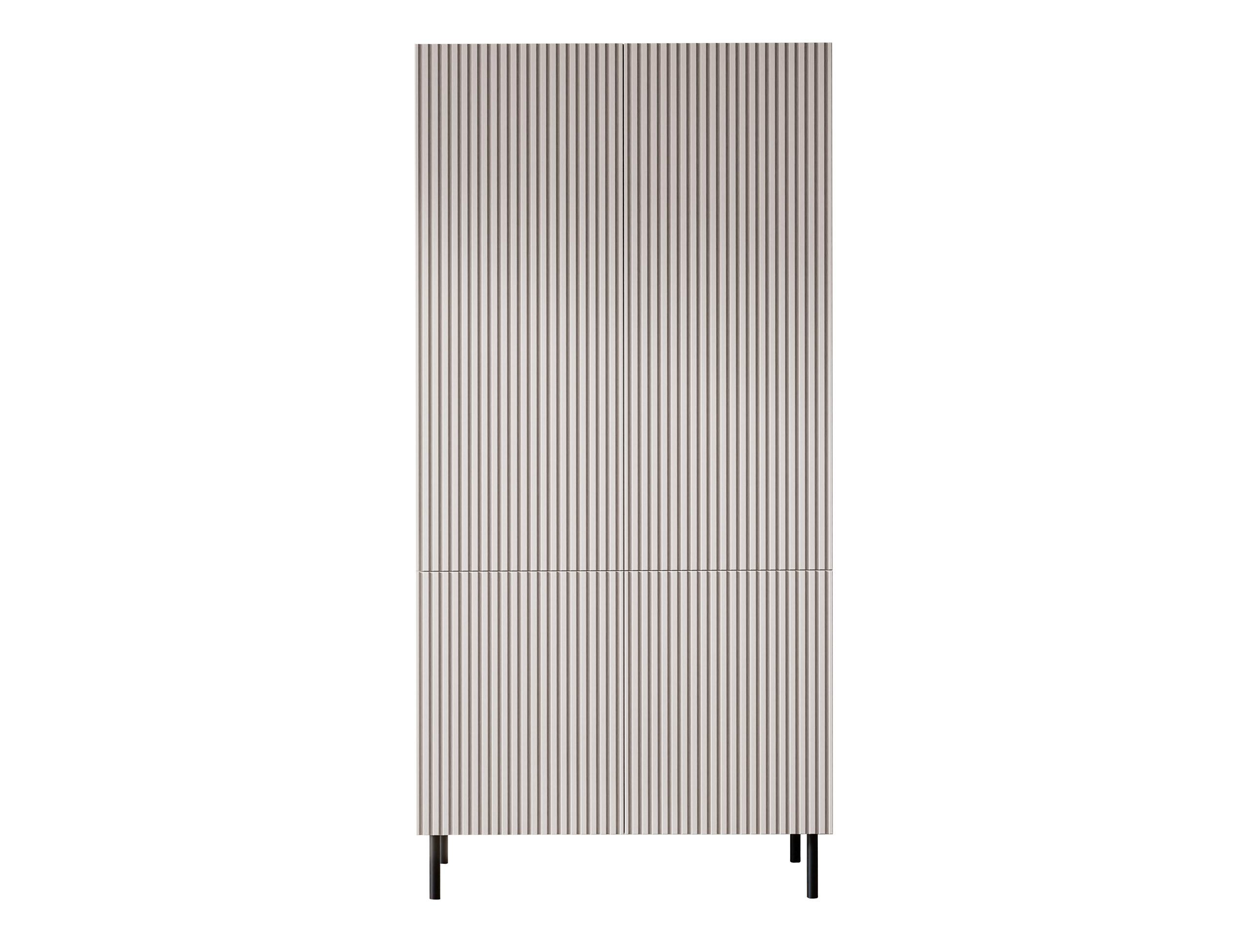 KLEIDERSCHRANK Aruba 4D 90 - Schwarz/Naturfarben, Holzwerkstoff (90/185/52cm) - MIRJAN24