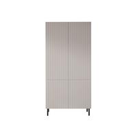 KLEIDERSCHRANK Aruba 4D 90 - Schwarz/Naturfarben, Holzwerkstoff (90/185/52cm) - MIRJAN24