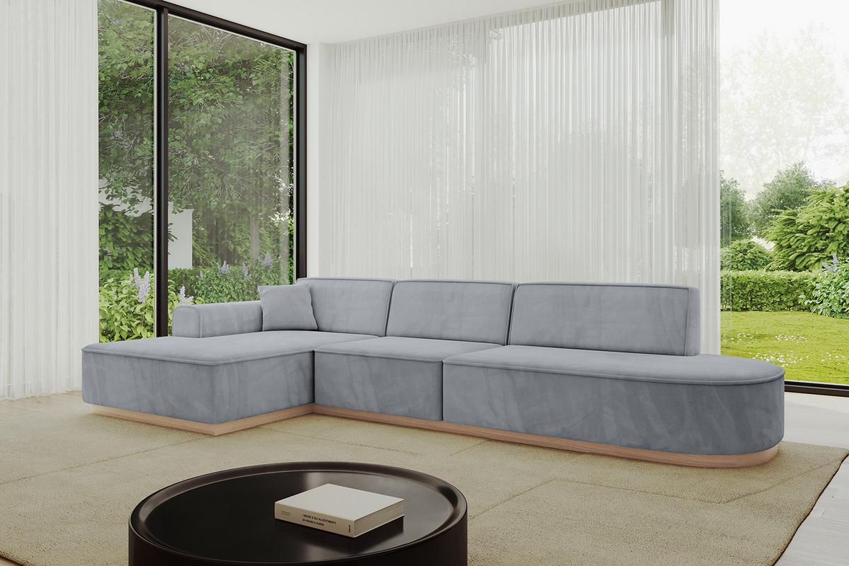 ECKSOFA Ottomane Links IREA-L2 - 327x165x80 cm Grau - Titanfarben, Holzwerkstoff/Textil (327/165cm) - ALTDECOR