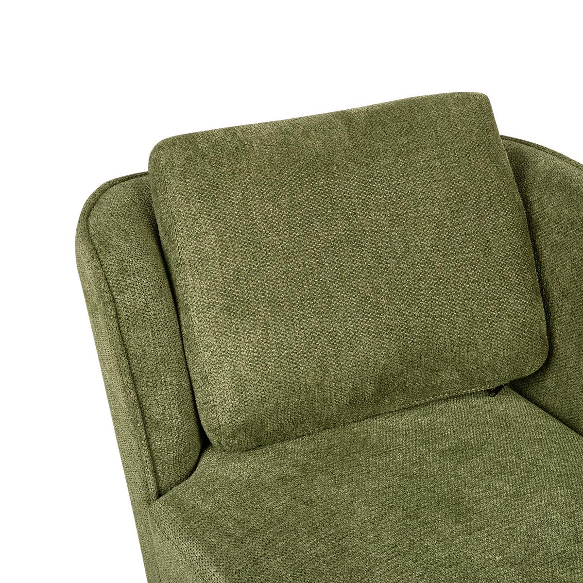 CHAISELONGUE-LINKSSEITIGE Stoff Dunkelgrün Artheze - Dunkelgrün/Schwarz, Textil (148/70/64cm) - Beliani