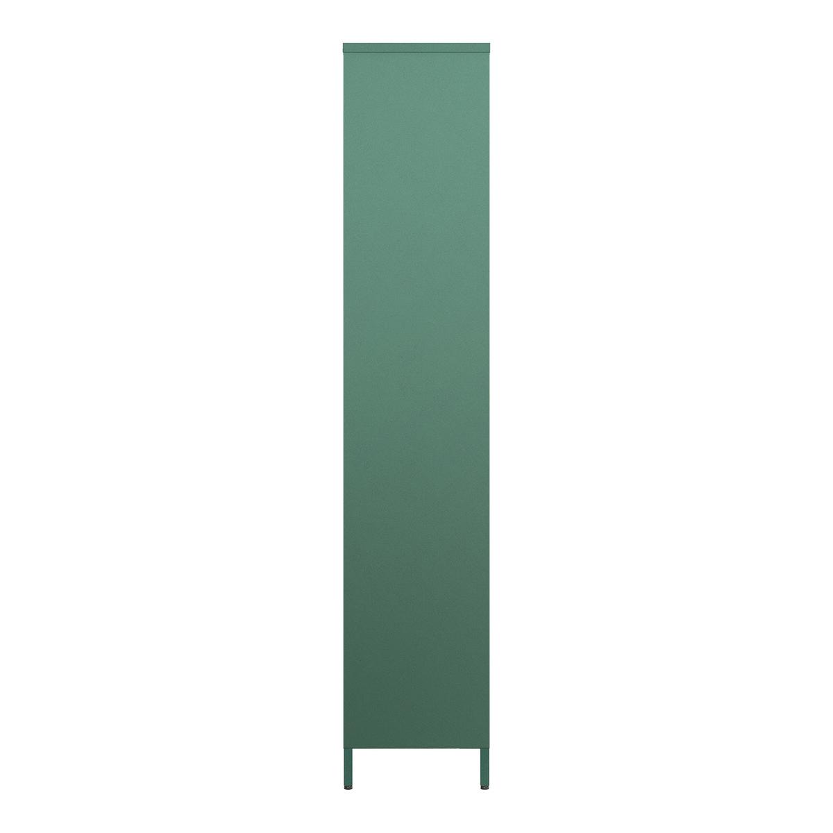VITRINENSCHRANK Säkylä - Dunkelgrün, Glas/Metall (80/180/35cm) - [en.casa]