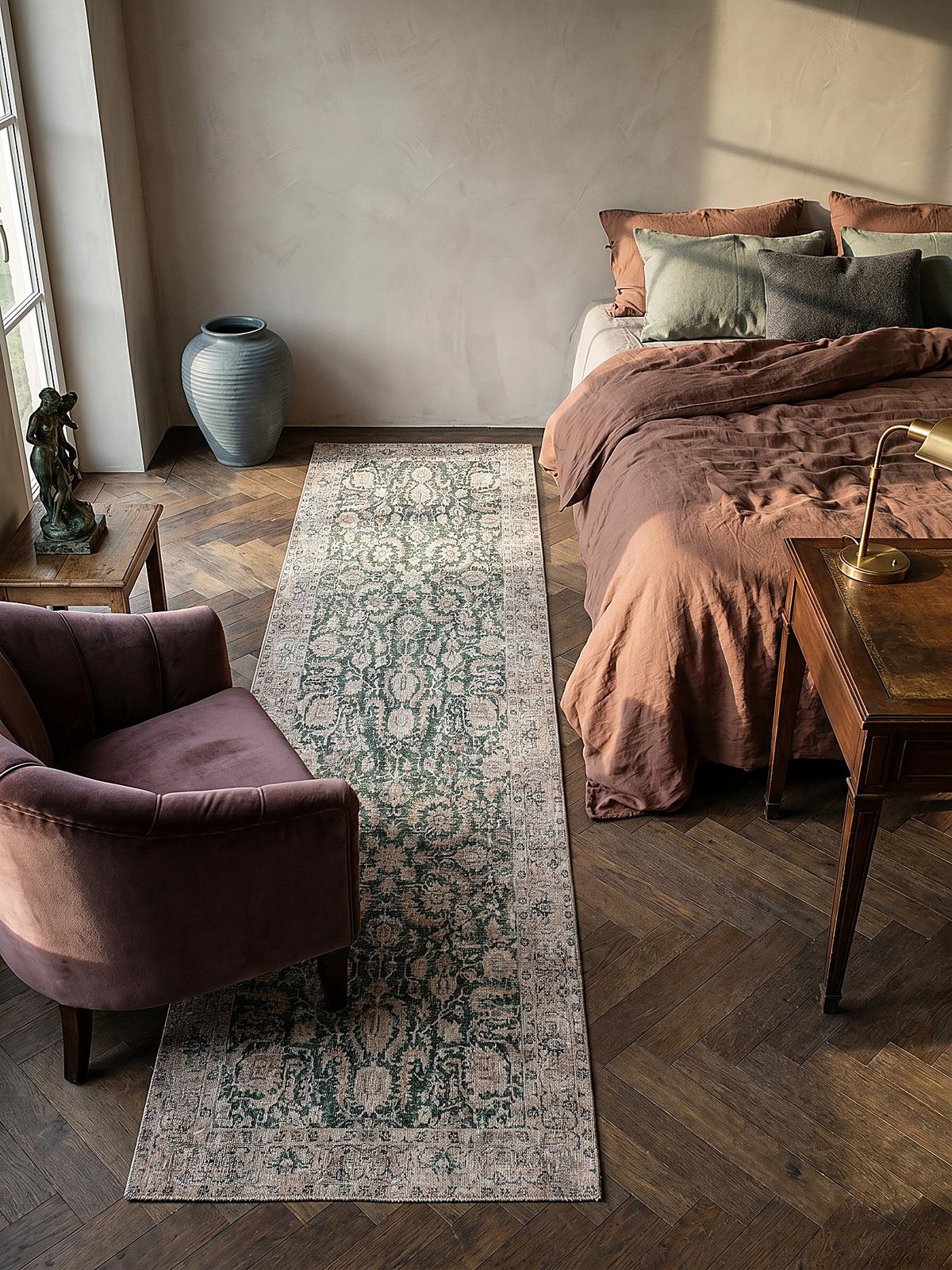 TEPPICH Waschbar HURST, orientalisch, Grün, 60 x 230 cm - Grün, Textil (230/60cm) - KADIMA DESIGN