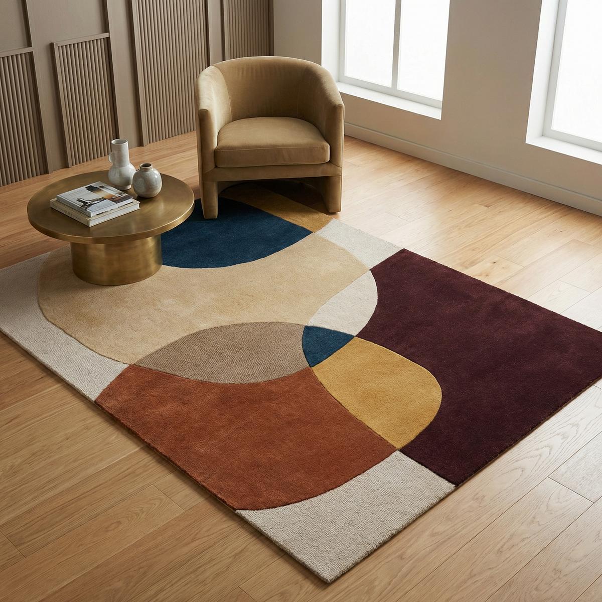 TEPPICH aus Wolle AIRE in Lila, abstrakt, 160 x 230 cm - Multicolor, Textil (230/160cm) - KADIMA DESIGN
