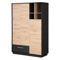 KLEIDERSCHRANK Lenn - Anthrazit, Holz/Holzwerkstoff (131.5/195/54cm) - Roba