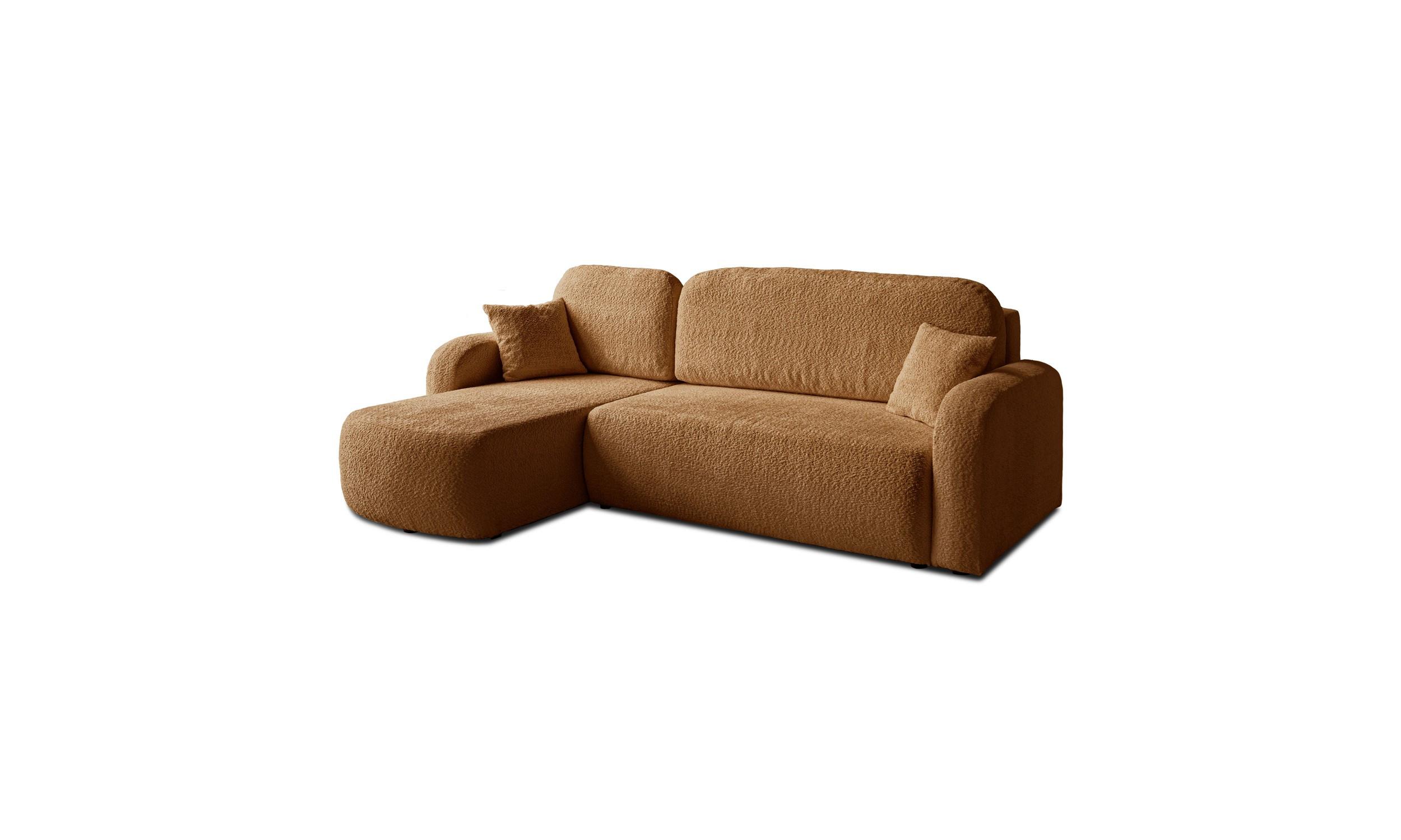 ECKSOFA PALOMA L 235/155/85 cm Coral 35 - Cognac, Textil (235/155cm) - Lookway