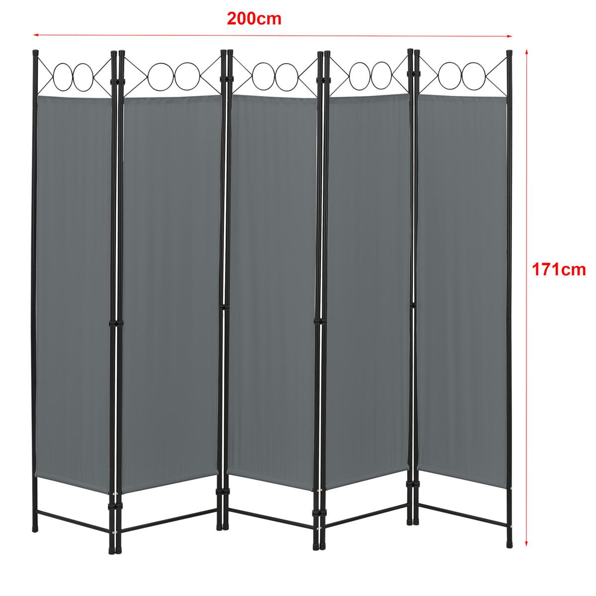 SICHTSCHUTZ Saragossa - Dunkelgrau, Textil/Metall (200/2cm) - [en.casa]