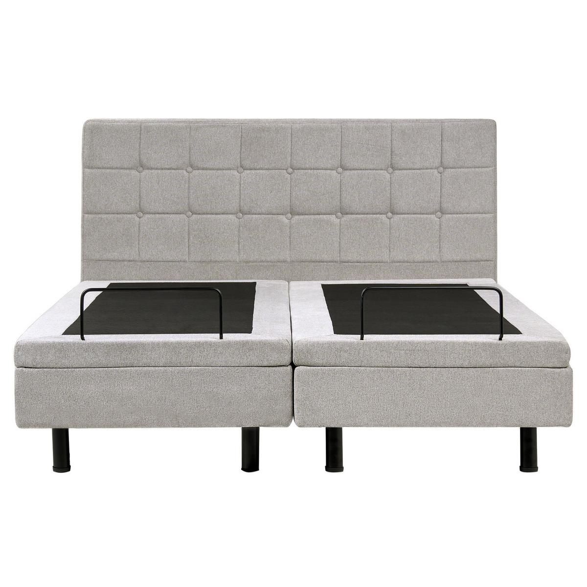 POLSTERBETT verstellbar 160x200 cm Grau Duke - Hellgrau, Textil (160/200cm) - Beliani