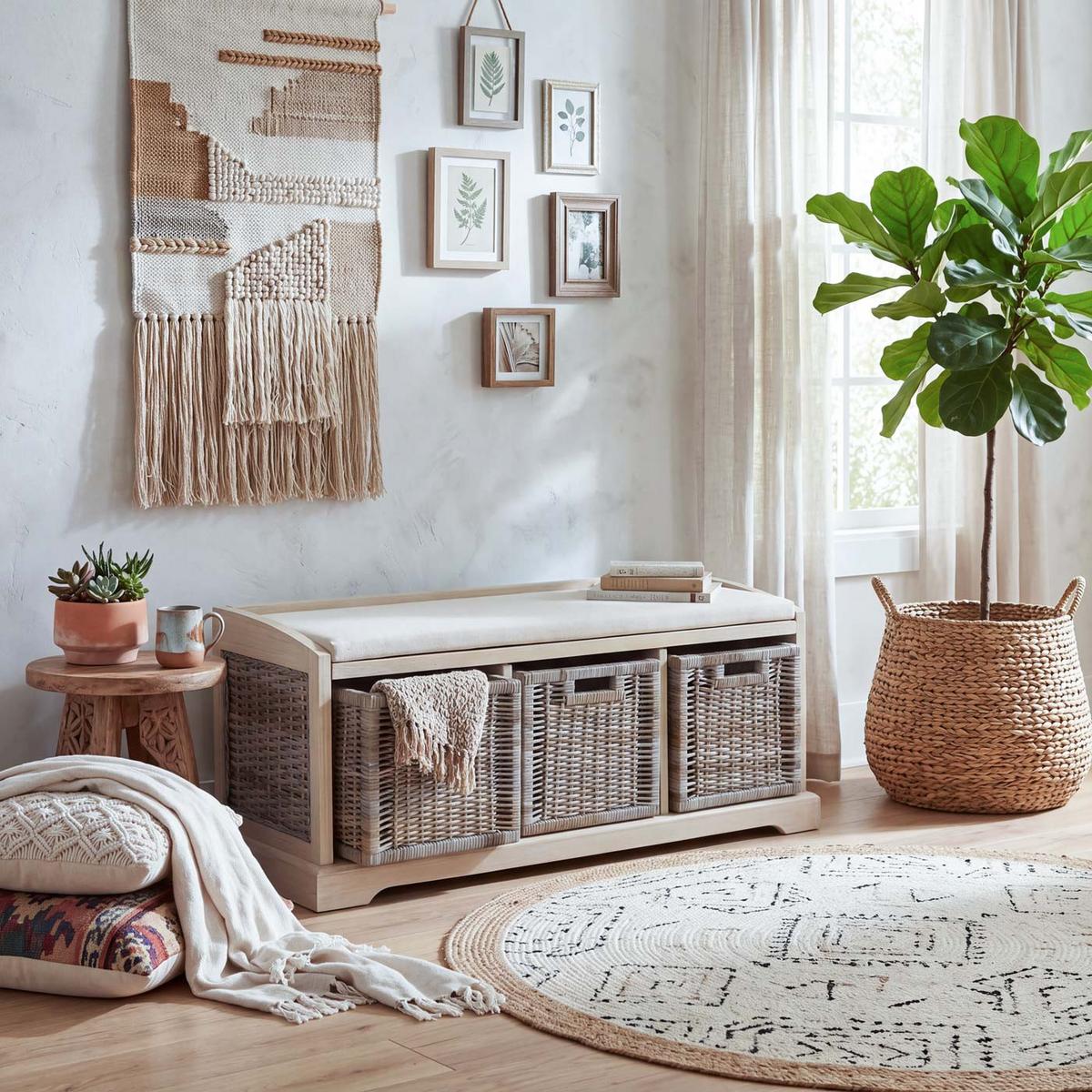 SITZBANK Beige - Beige, Holz (112/46/37cm) - MCW
