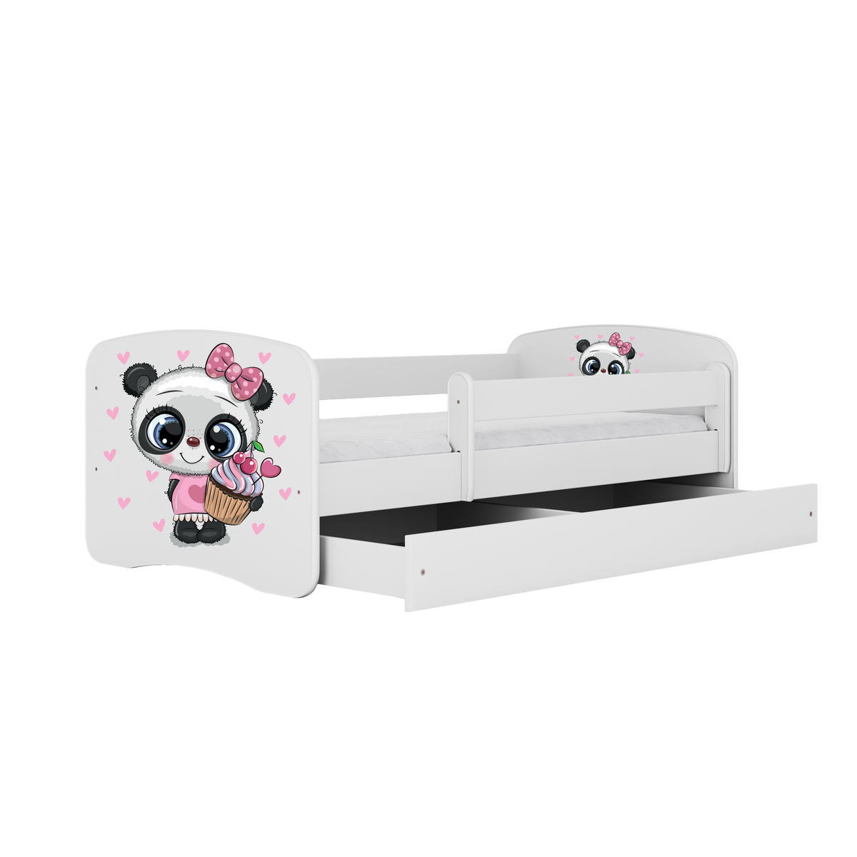KINDERBETT Panda mit Schublade 180/80 90/61/184 - Weiß, Holzwerkstoff (80/180cm) - RAUMHIRSCH FURNITURE