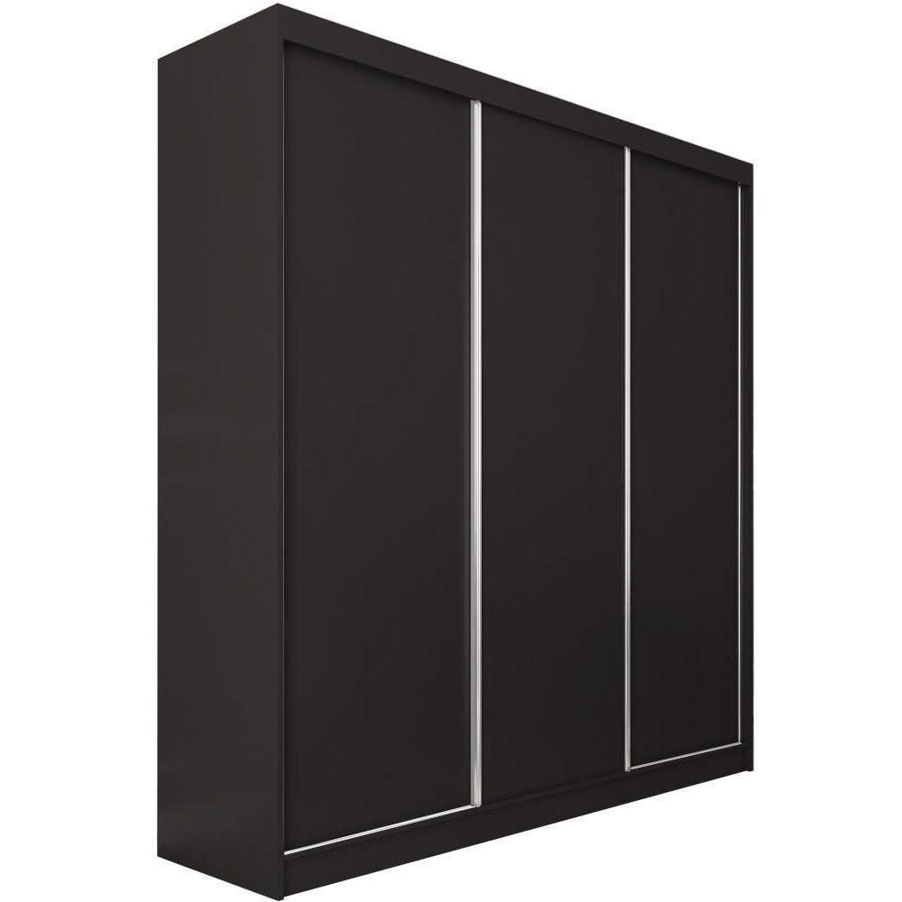 SCHWEBETÜRENSCHRANK Mario 240/216/61 schwarz - Schwarz, Holzwerkstoff (240/216/61cm) - Beautysofa