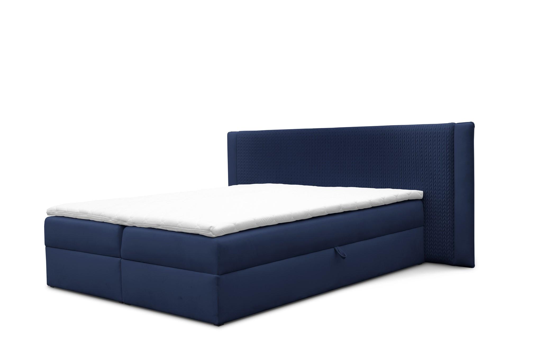 BOXBETT Cedric In Magic Velvet - Blau, Holzwerkstoff/Textil (180/200cm) - Fun Möbel