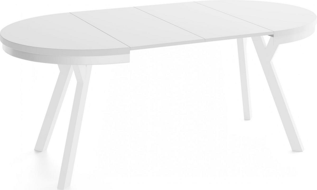 ESSTISCH Vero Neo Weiß rund ausziehbar verlängerbar, Weiß 100-200/100/77 cm - Weiß, Holz/Holzwerkstoff (100/200/77cm) - WFL GROUP