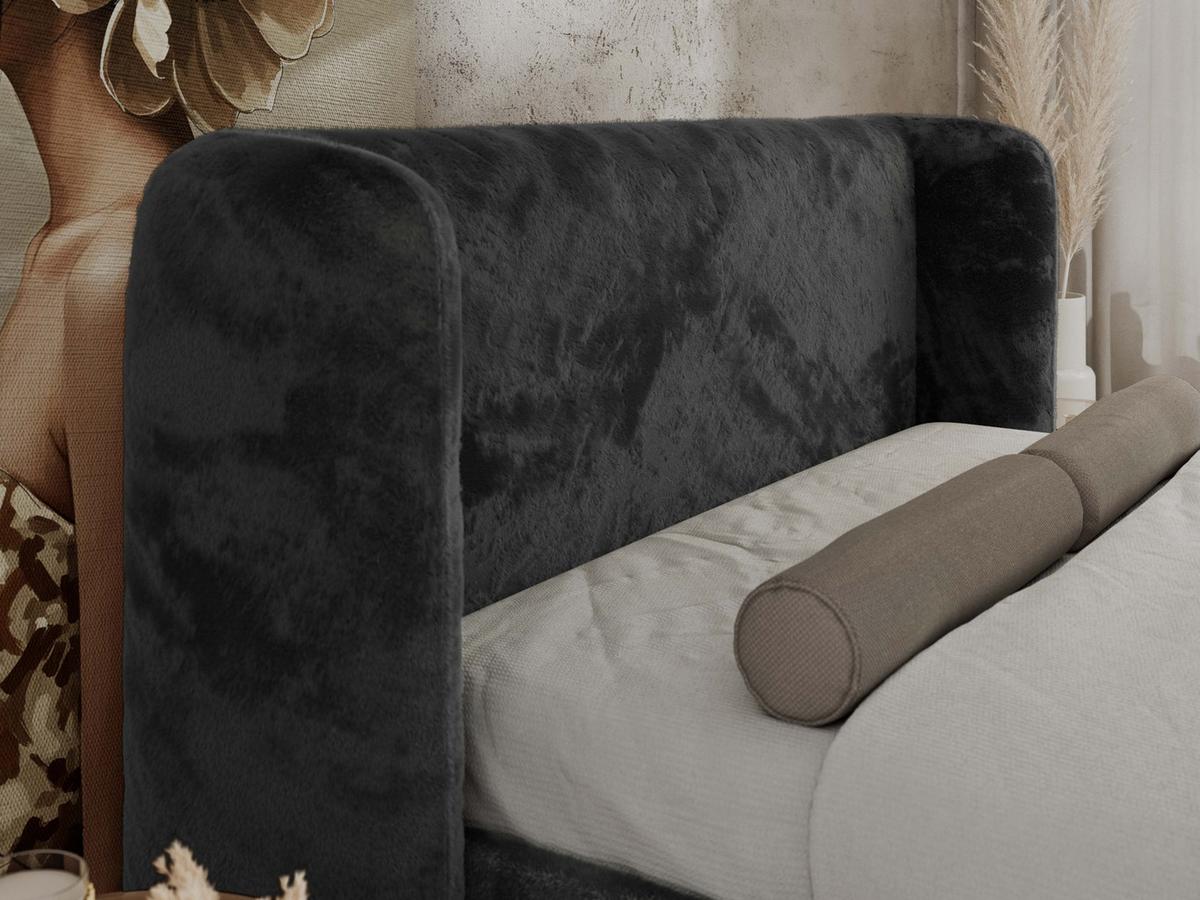 POLSTERBETT EMORA CLASSIC DUO 200/200 - Dunkelgrau Plüsch - Multipocket-Matratze - Dunkelgrau, Textil (200/200cm) - MKS