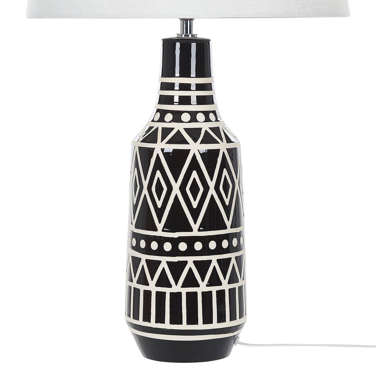 TISCHLAMPE Shebelle 38/38/68 cm - Schwarz, Keramik (38/38/68cm) - Beliani