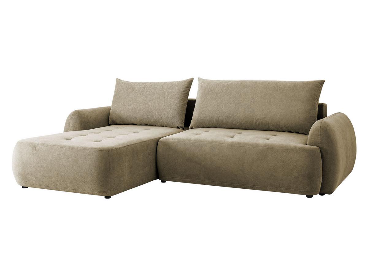 ECKSCHLAFSOFA Bueno II, Seite: Links - Beige/Schwarz, Holz/Textil (280/185cm) - MIRJAN24
