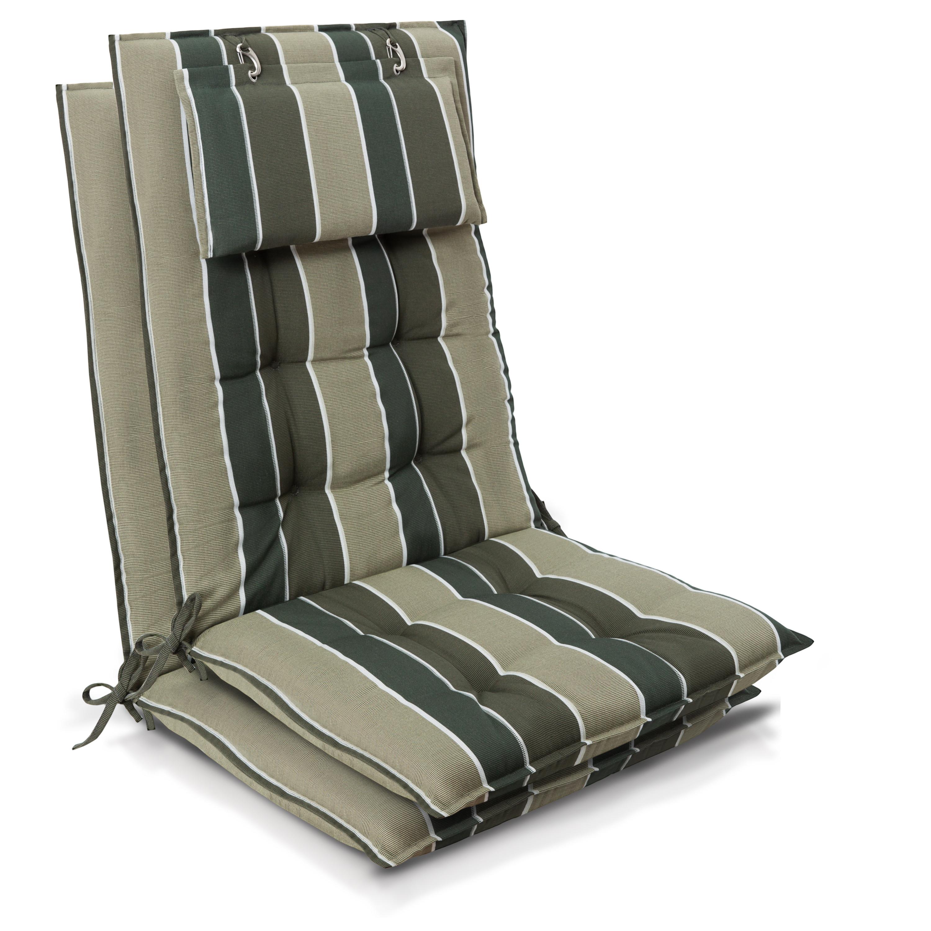 HOCHLEHNER Sun-HL 119x50x8cm Grün-Gestreift (2tlg) - Grün, Textil (50/120cm) - Beautissu 