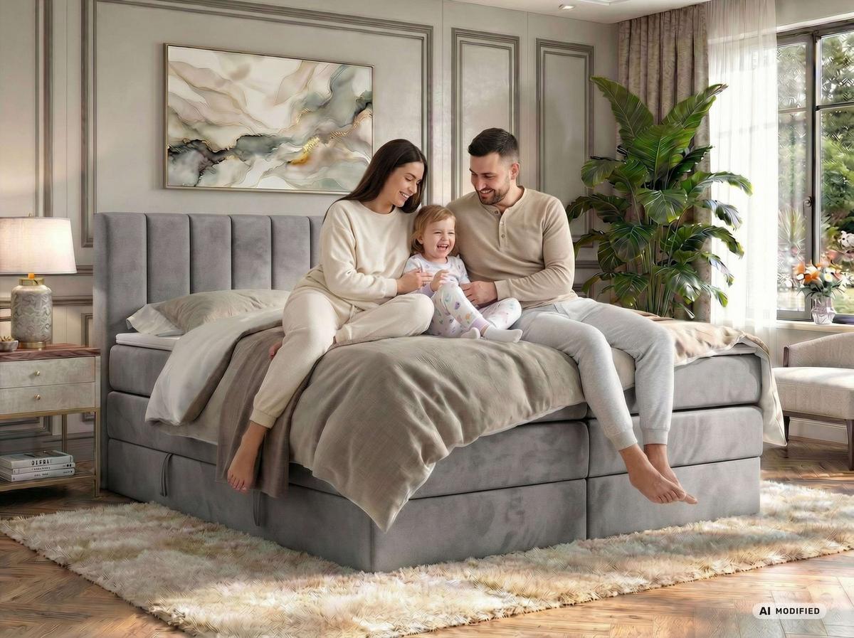 BOXSPRINGBETT ALVER KING 200/200 - Braun Velvet - Topper T25 - H3 - Schwarz/Braun, Kunststoff/Textil (200/200cm) - MKS