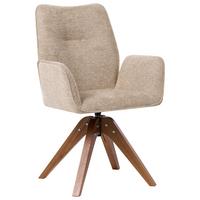ESSZIMMERSTUHL Beige Mokena - Beige/Braun, Textil (58/90/66cm) - Beliani
