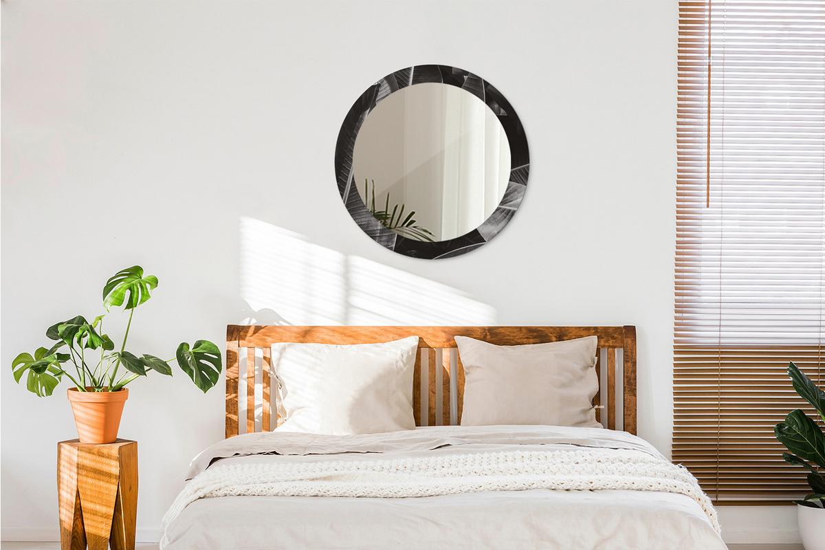 SPIEGEL Rund Ø 70 cm mit Aufdruck - Grau, Glas (70/70/0.4cm) - Wallfluent