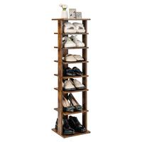 SCHUHSTÄNDER höheverstellbar Braun - Braun, Holz (28/110/27cm) - COSTWAY