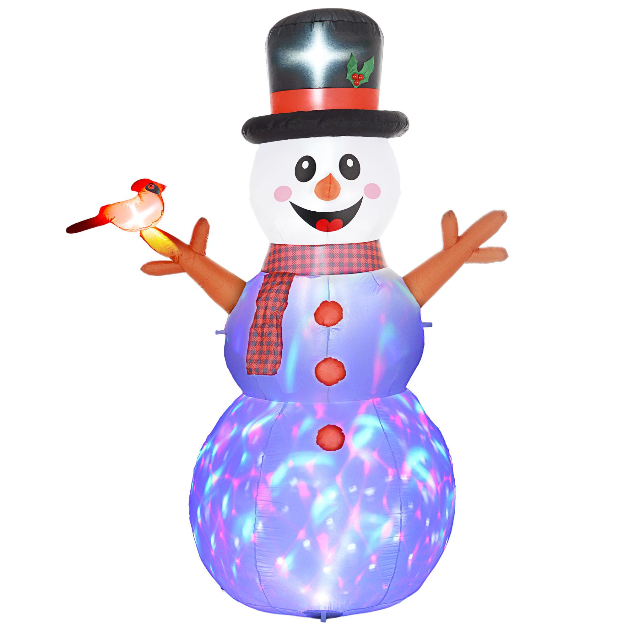 WEIHNACHTSDEKO Schneemann, 240 cm, , mit LEDs - Weiß, Kunststoff (100/240/165cm) - Outsunny