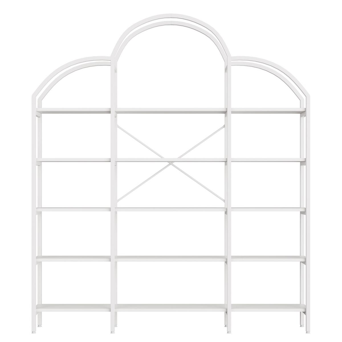 REGALE in weiß, wolken-design & 5 offene ebenen - Weiß, Holzwerkstoff (170/190/26cm) - Urban Meuble