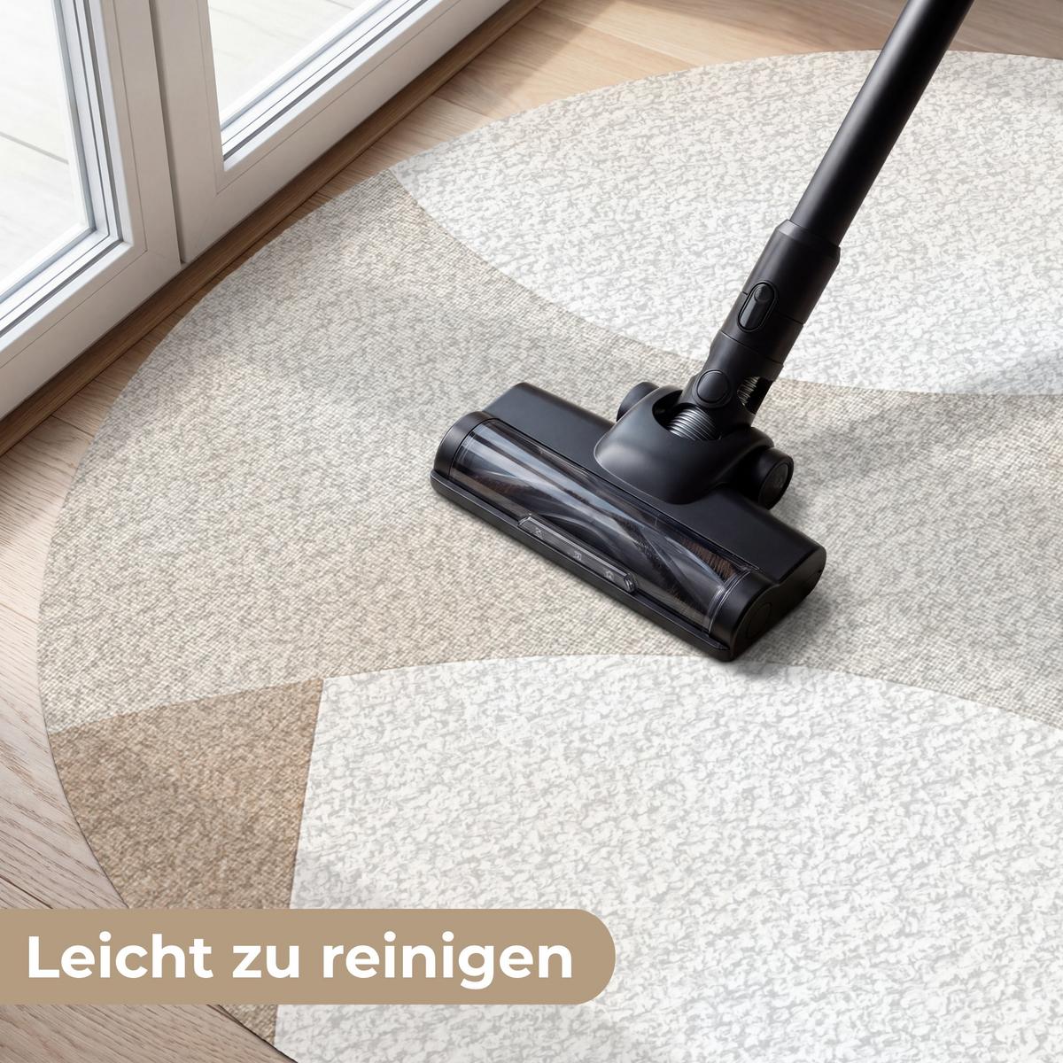 FUSSMATTE Braun - Japandi - Abstrakt Schmutzfangmatte 120x120 cm - Beige, Kunststoff (120/0.4cm) - MuchoWow