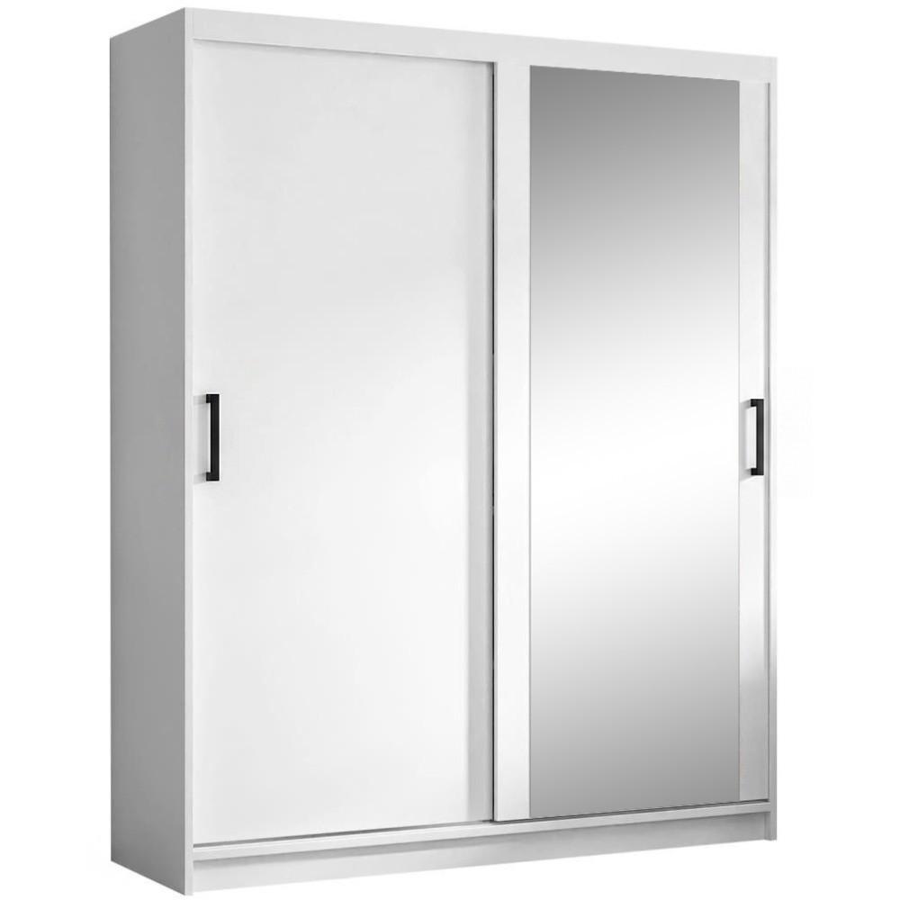 SCHWEBETÜRENSCHRANK Hela mit 2 Türen und Schubkasteneinsatz, 160 cm, Weiß - Weiß, Holzwerkstoff (160/205/60cm) - Beautysofa