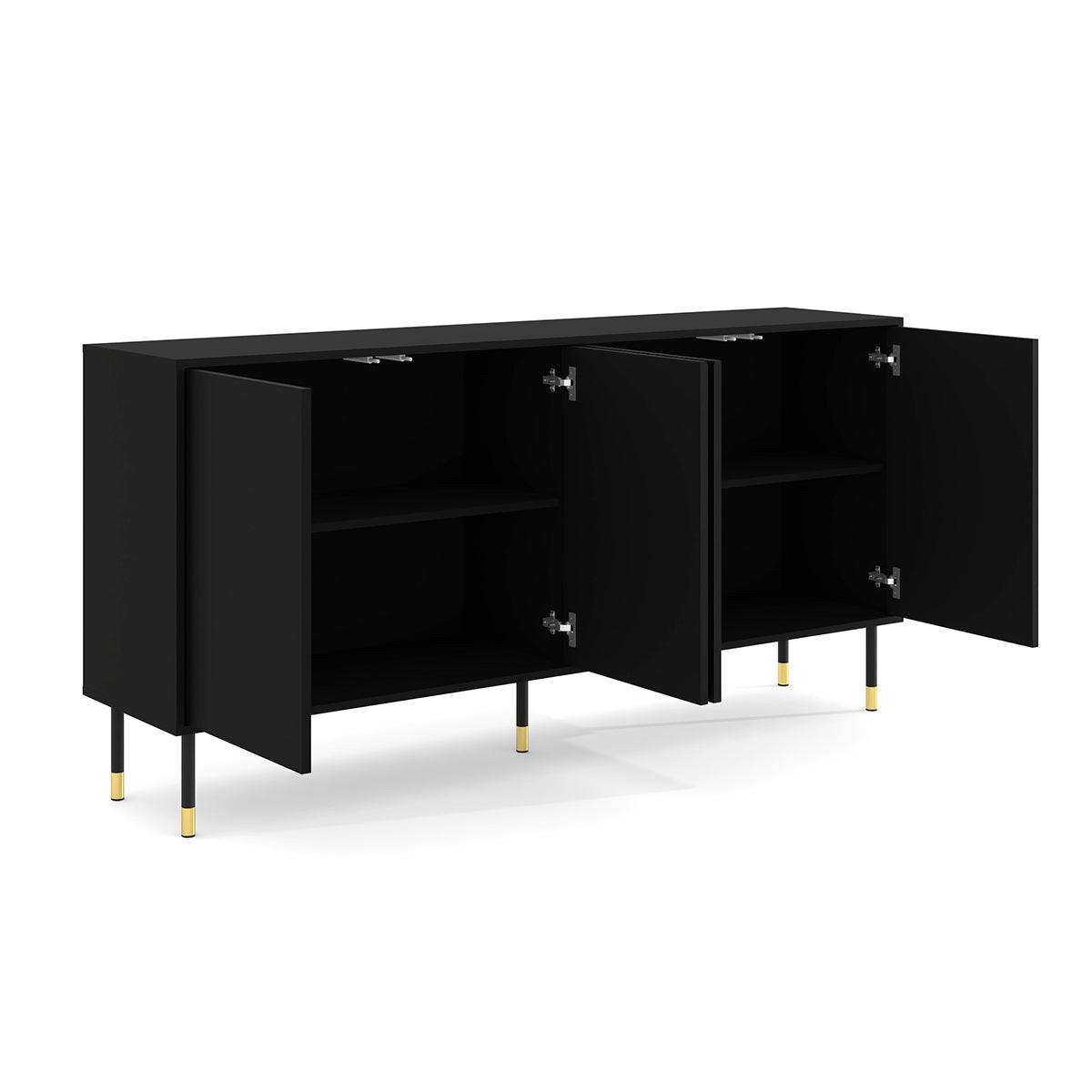 SIDEBOARD Aglaé Schwarz - Schwarz, Holzwerkstoff (180/88/40cm) - Petits-meubles