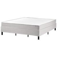 BOXSPRINGBETT ohne Kopfteil 180/200 cm Stoff Hellgrau Countess - Hellgrau, Textil (180/200cm) - Beliani