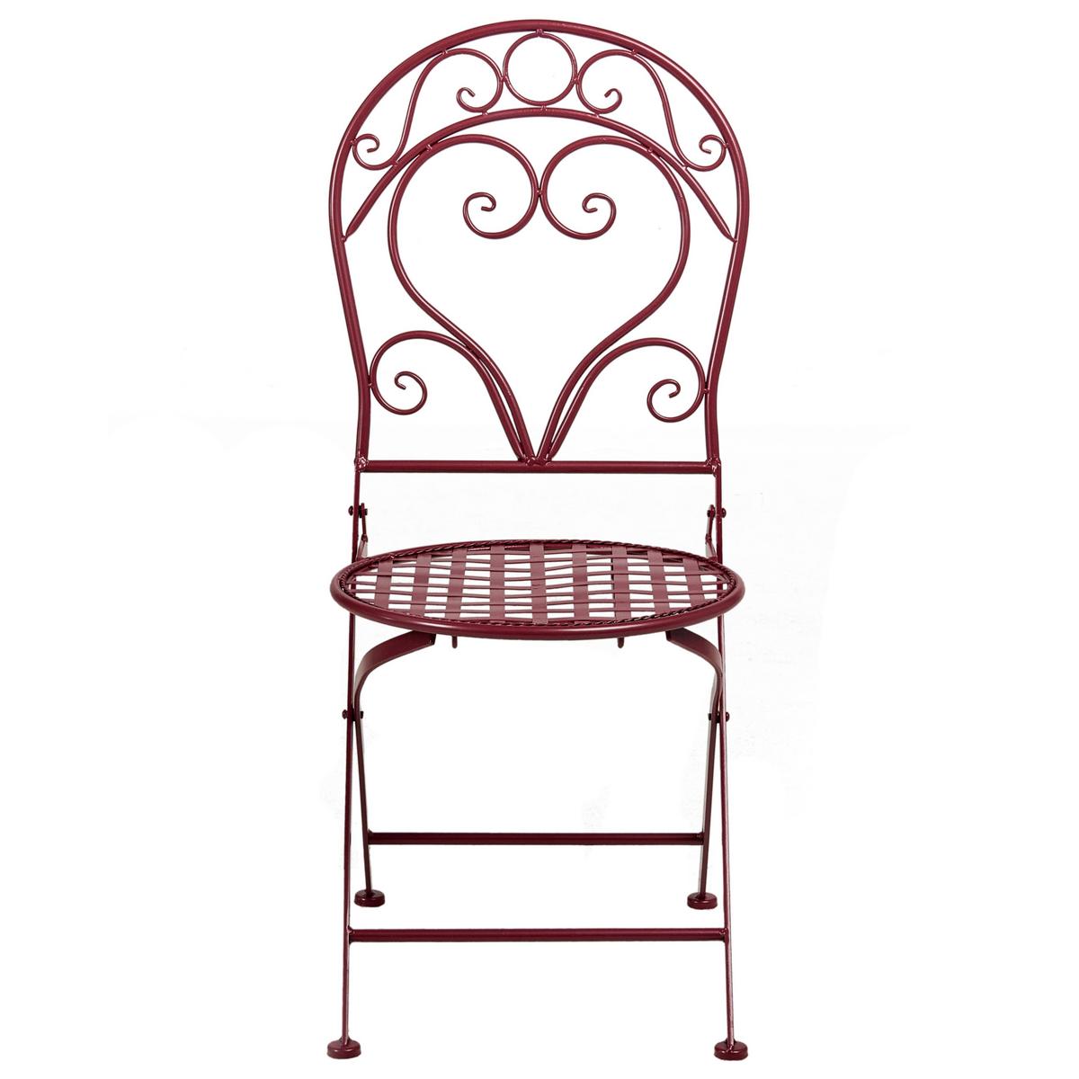 GARTENSTUHL 2er-Set Burgunderrot Albinia - Rot, Metall (42/94/55cm) - Beliani
